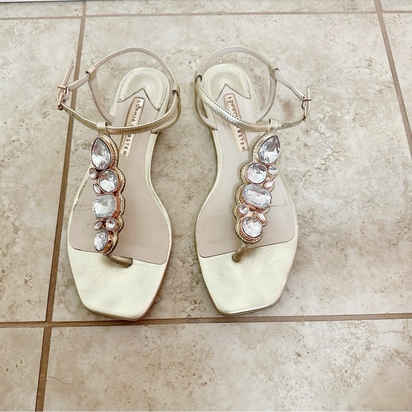 SOPHIA WEBSTER Ritzy Embellished Metallic Leather Thong Sandals size 7 - Picture 6 of 9